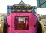4 पहियों के साथ पीवीसी तिरपाल पिंक रेट्रो बाउंस हाउस Inflatable कूद महल