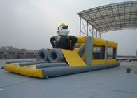 पांडा मॉडल के साथ पीला आउटडोर Inflatable मनोरंजन पार्क अनुकूलित