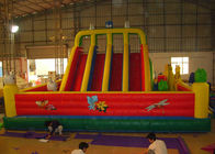 वाणिज्यिक किराए पर स्लाइड के साथ लाल आउटडोर Inflatable मनोरंजन पार्क खेल का मैदान