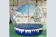 क्रिसमस जायंट इन्फ्लैटेबल स्नो ग्लोब 10 एफटी एचओयूटीडोर वाणिज्यिक इन्फ्लैटेबल स्नोबॉल पारदर्शी क्रिसमस सजावट