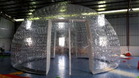 पार्टी / प्रदर्शनी के लिए पीवीसी कॉम्बो पारदर्शी Inflatable डोम तम्बू 8 मीटर व्यास