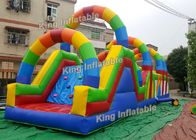 12 मीटर रंगीन इंद्रधनुष मुद्रित Inflatable बाधा खेल उत्तीर्ण पाठ्यक्रम पीवीसी