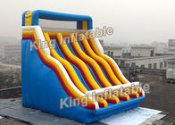नीली 2 लेन 2 पानी के खेल पीवीसी 8 * 7m के लिए Inflatable पानी स्लाइड Climbs
