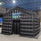 पोर्टेबल बड़े पार्टी टेंट हाउस ब्लैक एलईडी लाइट डिस्को बार inflatable घन टेंट