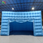 अनुकूलन योग्य रंग एलईडी प्रकाश व्यवस्था मोबाइल नाइट क्लब तम्बू नीला inflatable घन तम्बू पार्टी के लिए तम्बू
