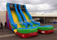 वाणिज्यिक ग्रेड विशालकाय 24 फीट दोहरी लेन Inflatable पानी स्लाइड खेल खेल