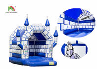 छत के साथ ब्लू व्हाइट कमर्शियल किड्स एयर जंपिंग इन्फ्लेटेबल कैसल खिलौने