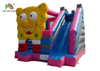 स्क्वायर पैंट और साइड के साथ गुलाबी Spongebob हाउस Inflatable कूदते महल
