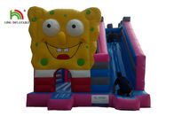 स्क्वायर पैंट और साइड के साथ गुलाबी Spongebob हाउस Inflatable कूदते महल