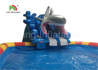 ग्रे मेगालोडन वयस्क और बच्चों आउटडोर के लिए स्लाइड के साथ Inflatable पानी पार्क