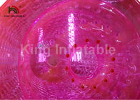 2.4 मीटर व्यास वयस्कों के लिए गुलाबी Inflatable पानी Zorb रोलर पीवीसी पानी खिलौना का पालन करता है