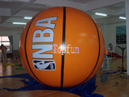 डिजिटल मुद्रण के साथ खेल का मैदान inflatable विज्ञापन गुब्बारे बास्केटबॉल आकार
