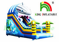सिंगल लेन 0.55 मिमी पीवीसी तिरपाल Inflatable सूखी स्लाइड / सीई शार्क Inflatable स्लाइड