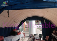 पानी के साथ ब्लू Inflatable चिकित्सा तम्बू - सबूत सफेद छत डबल सिलाई