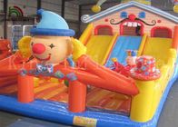 बच्चों के लिए स्लाइड के साथ रंगीन जोकर 0.55 मिमी पीवीसी Inflatable वाणिज्यिक उछाल सदनों