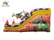 बच्चों के लिए वाणिज्यिक पीवीसी तिरपाल डायनासौर Inflatable सूखी स्लाइड डिजिटल प्रिंटिंग