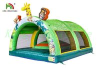 छोटे पहाड़ी के साथ रंगीन जंगली पशु Inflatable उछालभरी तम्बू बच्चों पीवीसी बाउंसर