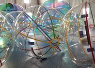 रंगीन पट्टियों के साथ पानी की गेंद 2 मीटर दीया सॉकर बॉल पर 1.0 मिमी पीवीसी Inflatable