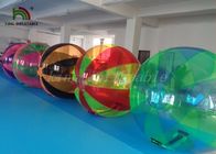 व्यास में 2 मीटर 0.8 मिमी पीवीसी रंगीन Inflatable पानी की गेंद पर चलना, पानी चलना गेंद
