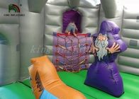 ड्रैगन स्लाइड रूफ खेल का मैदान के साथ बैंगनी / ग्रे Inflatable कूद महल