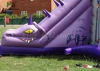 ड्रैगन स्लाइड रूफ खेल का मैदान के साथ बैंगनी / ग्रे Inflatable कूद महल