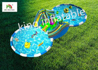 आउटडोर के लिए स्लाइड दो स्विमिंग पूल के साथ विशाल Inflatable भूमि जल पार्क