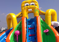 भूमिगत पूल 8 के लिए पीला Inflatable पूल स्लाइड्स 8 * 6 * 6m CE EN14960 एसजीएस EN71