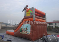 गर्मियों के लिए मिनी पूल के साथ आउटडोर खेल का मैदान सीई उल नारंगी रंग Inflatable पानी स्लाइड