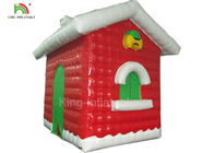 महोत्सव सजावट एक साल की वारंटी के लिए लाल Inflatable क्रिसमस हाउस