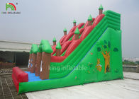 डबल सिलाई Inflatable सूखी स्लाइड ग्रीन वन थीम EN14960 CE EN71