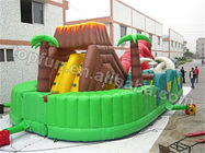 जुरासिक पार्क थीम इन्फ्लैटेबल प्लेग्राउंड / एडवेंटुरस किड inflatable महल