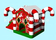 एयर ब्लोअर के साथ आउटडोर मेरी क्रिसमस Inflatable उछाल घर सूखी स्लाइड