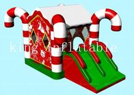 एयर ब्लोअर के साथ आउटडोर मेरी क्रिसमस Inflatable उछाल घर सूखी स्लाइड