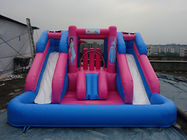 बच्चों के लिए पूल के साथ आउटडोर मनोरंजन पार्क काले रंग की Inflatable पानी स्लाइड