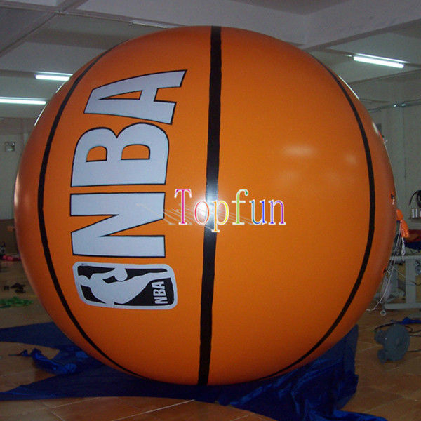 डिजिटल मुद्रण के साथ खेल का मैदान inflatable विज्ञापन गुब्बारे बास्केटबॉल आकार