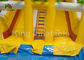 Dual Lane Yellow 32.81ft Backyard Water Slides For Adults With Coconut Tree And Pool