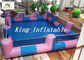 Custom 0.9mm PVC Pool Type Inflatable Swimming Pool With Blue And Pink , 12x8m