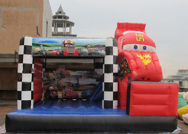 रेसिंग कार सजावट के साथ Inflatable कमाल वाणिज्यिक ग्रेड उछाल सदनों