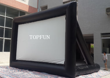 समर्थन के साथ आउटडोर काले पीवीसी तिरपाल Inflatable मूवी स्क्रीन