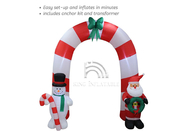 Inflatable मेहराब सांता क्लॉस स्नोमैन आउटडोर Inflatable विज्ञापन क्रिसमस सजावट