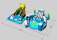 0.9MM पीवीसी तिरपाल बड़े नीले स्विमिंग पूल के साथ बड़ा भालू Inflatable पानी पार्क