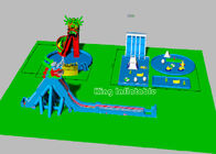 बच्चों को ब्लू वाटर पूल रंगीन मजबूत के साथ बड़े ड्रैगन Inflatable पानी पार्क