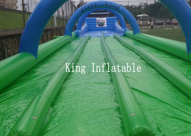 कस्टम 1200 मीटर Inflatable पर्ची एन स्लाइड पीवीसी तिरपाल चार लेन सूजन पर्ची स्लाइड