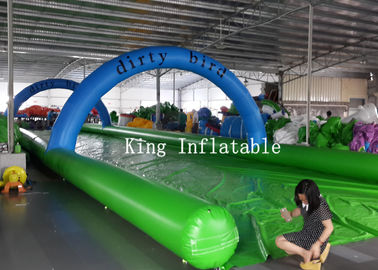 कस्टम 1200 मीटर Inflatable पर्ची एन स्लाइड पीवीसी तिरपाल चार लेन सूजन पर्ची स्लाइड