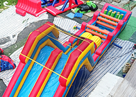 Obstacle Course Inflatable 20m Long PVC Blue Red Large Inflatables For Kids Adults