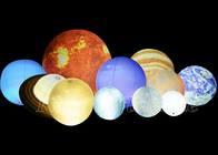 एलईडी लाइट के साथ आउटडोर विज्ञापन गुब्बारे इन्फ्लैटेबल हैंगिंग ग्रह ग्लोब गुब्बारा