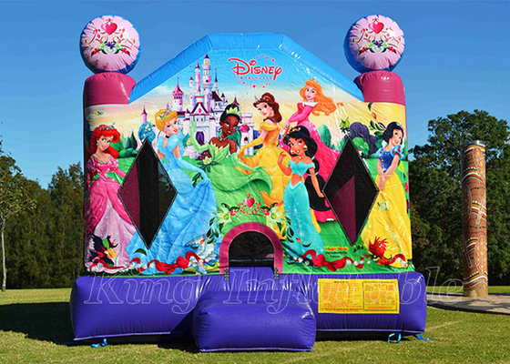 लड़कियों के लिए Disney प्रिंसेस हवा भरने योग्य बाउंसिंग कैसल आउटडोर पार्टी जंपिंग बाउंस हाउस