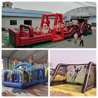 पार्क के लिए स्लाइड और चढ़ाई के साथ रंगीन 14 * 10 मीटर की Inflatable खेल खेल