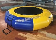पानी पार्क के लिए पीला / नीला Inflatable पानी खिलौना पीवीसी Inflatable Trampoline