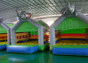 हाथी ग्रे Inflatable उछालभरी महल आकार 4 * 4 मी के साथ बच्चों के लिए मजेदार